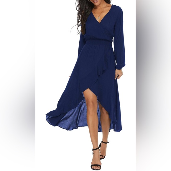 Kormei Women's Floral V-Neck Maxi Dress - Sleeveless High Low Beach Dress For Summer & Parties - View #4